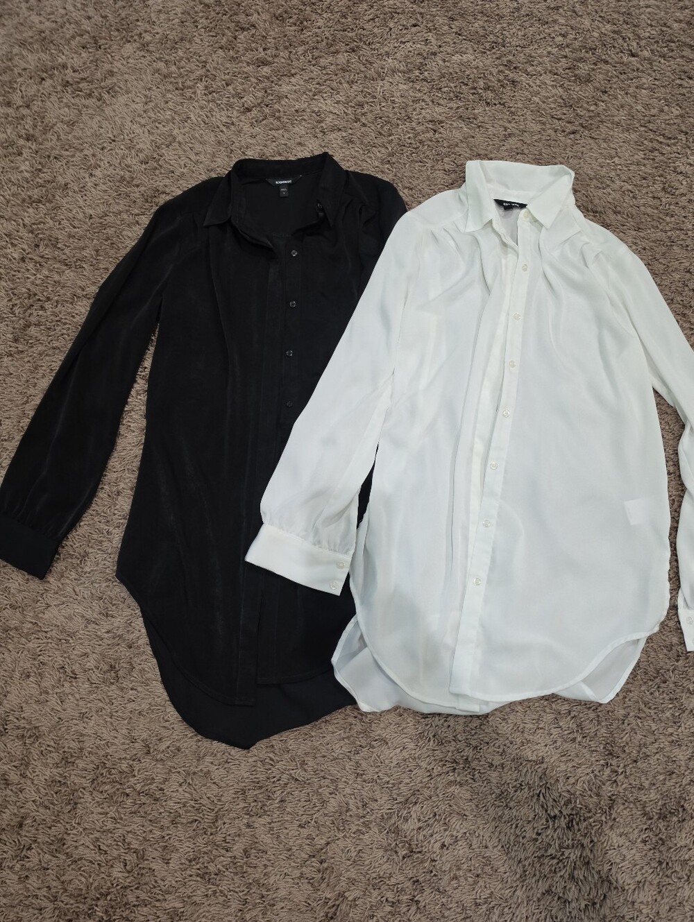 Express Portofino Button Front Blouse Bundle Black White Size Small